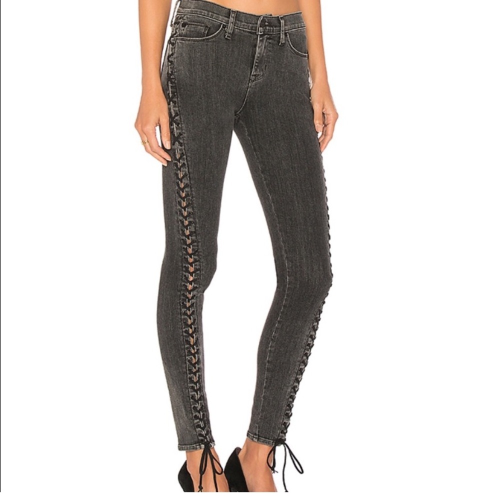 Hudson Steve lace up skinny jeans